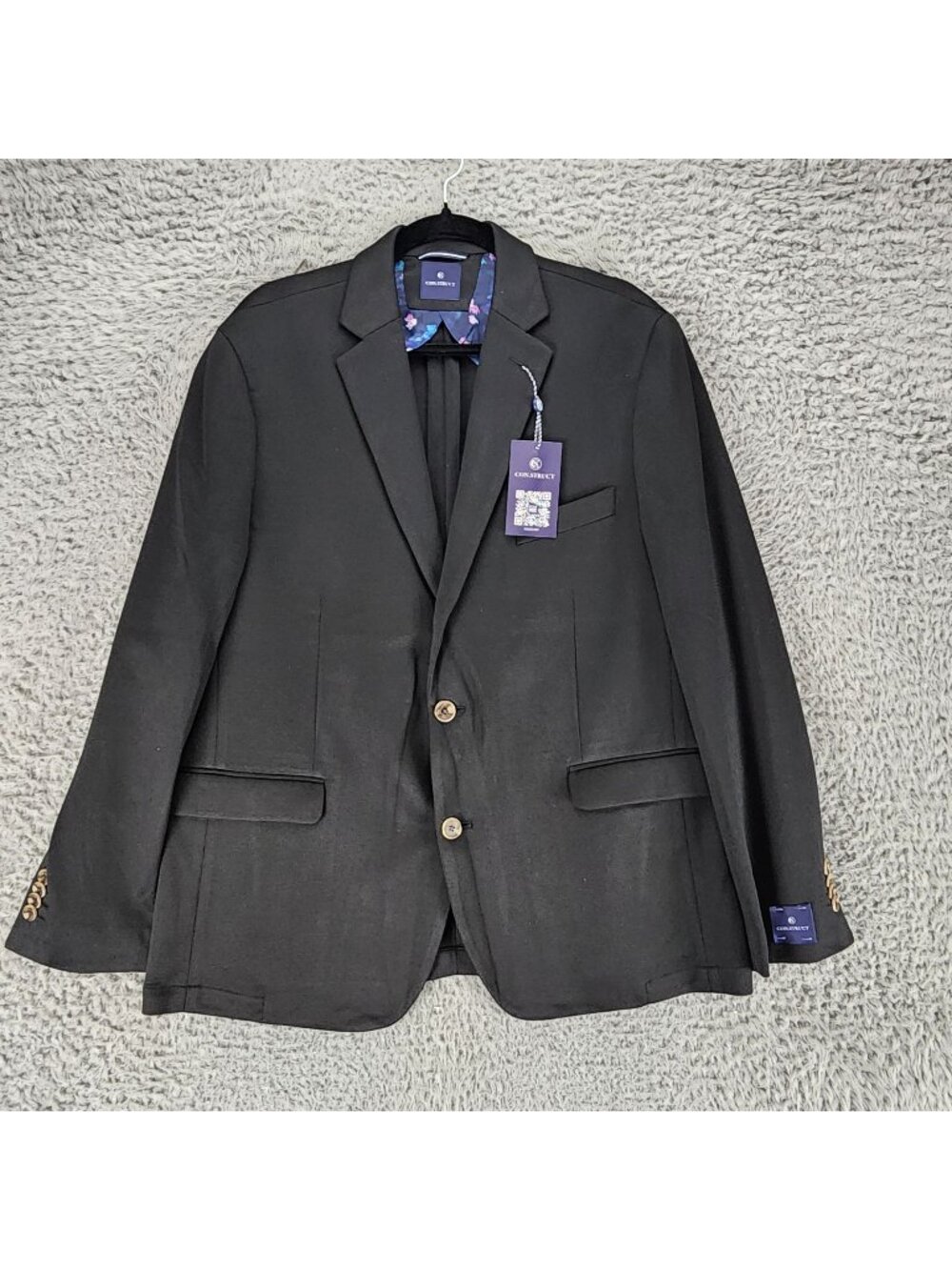 Construct Jacket Mens 44R Black Long Sleeve 2 Button Blazer *NWT*